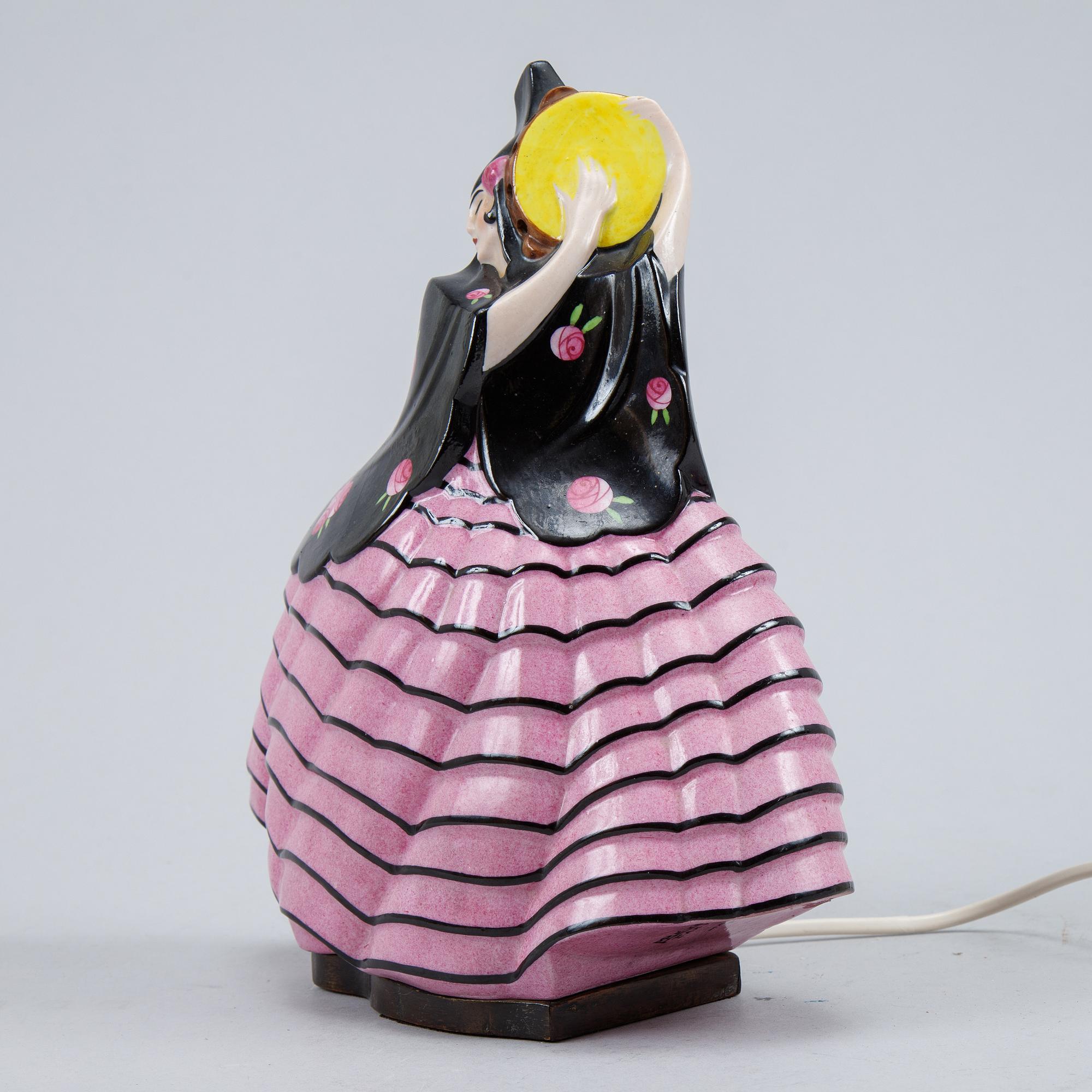 Marcel Bever, an Art Déco ceramic table lamp, Paris.
