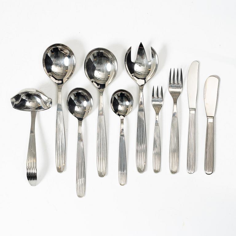Kaj Franck, bestickservis, 66 delar, rostfritt stål, "Ideal", Hackman, 1950-tal.