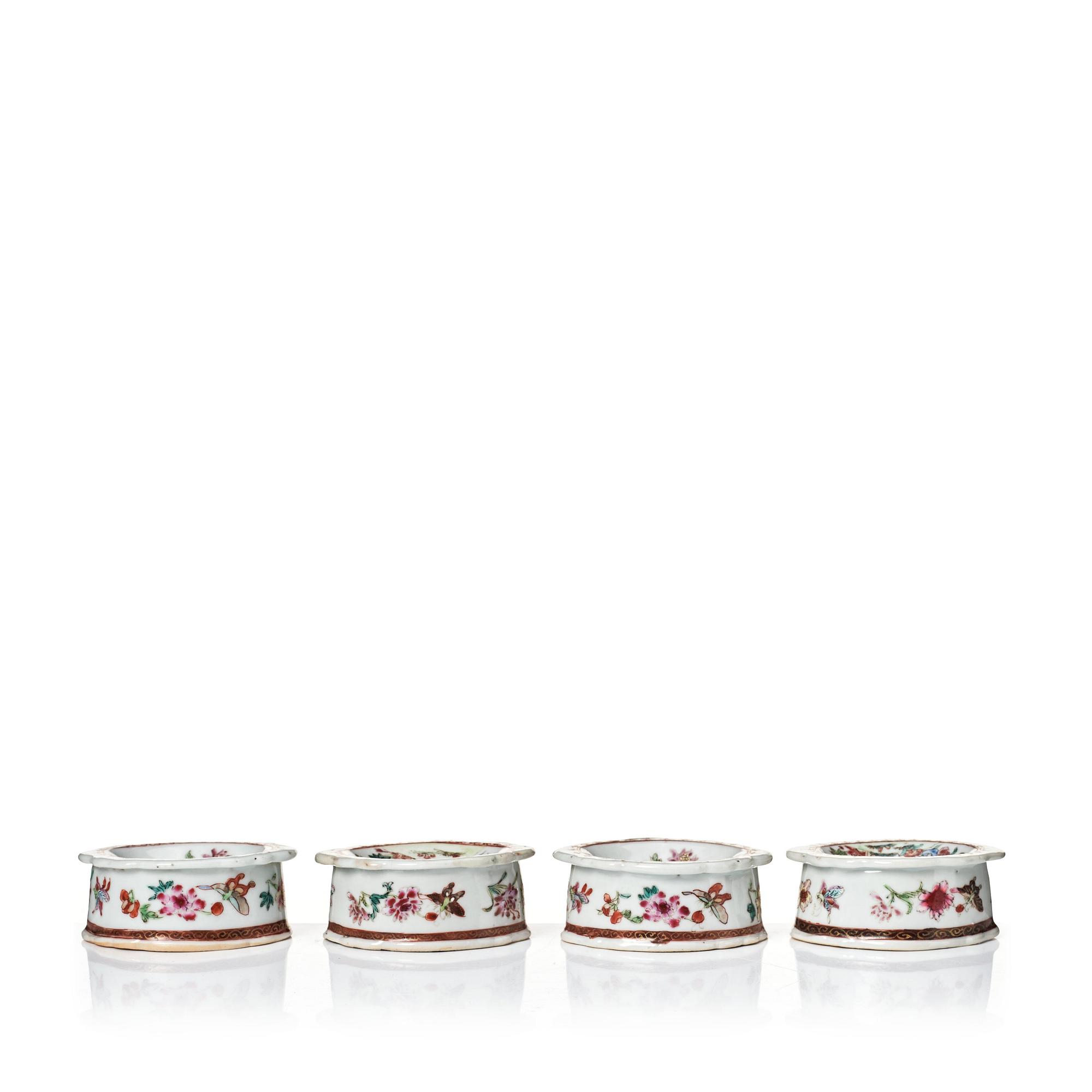 A set of four famille rose salts, Qing dynasty, Qianlong (1736-95).