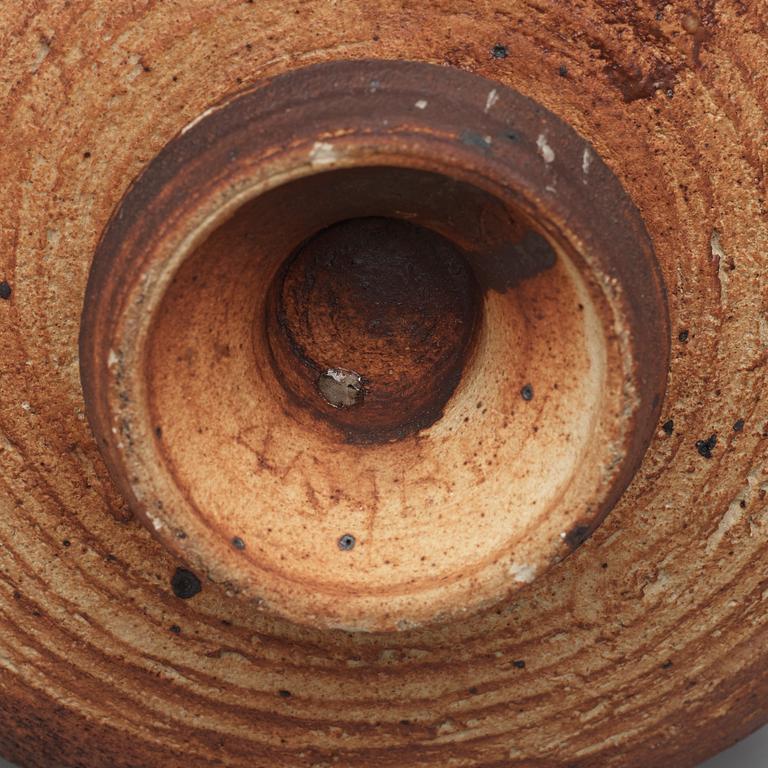 A Kyllikki Salmenhaara stoneware jar, Arabia, Finland.