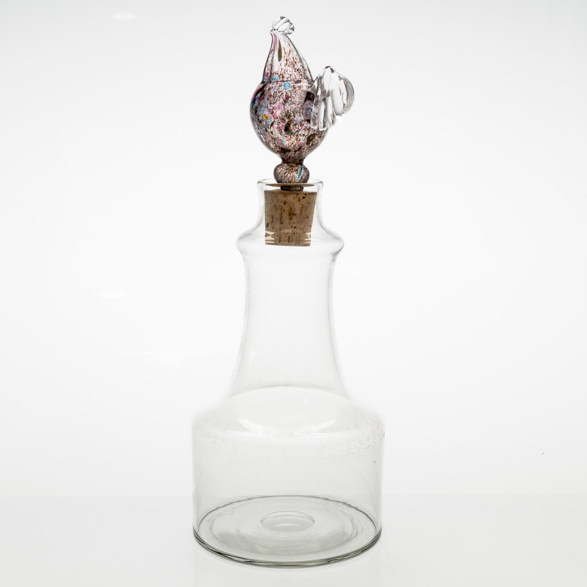 Kaj Franck, karahvi, malli 1502, "Kukkopullo" signeerattu K. Franck Nuutajärvi Notsjö -63.