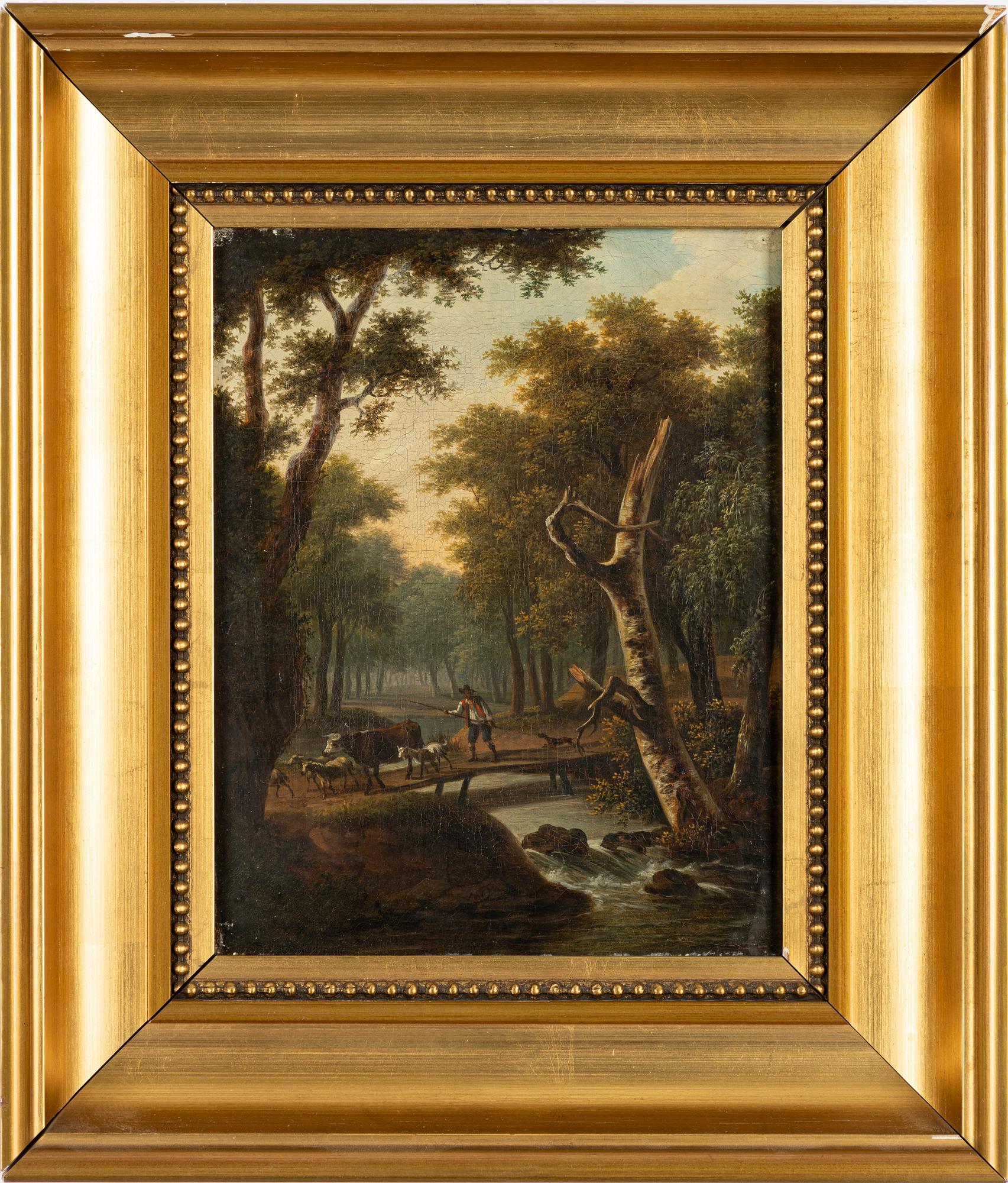 Unknown artist, 19th century. Shepherd with cattle.