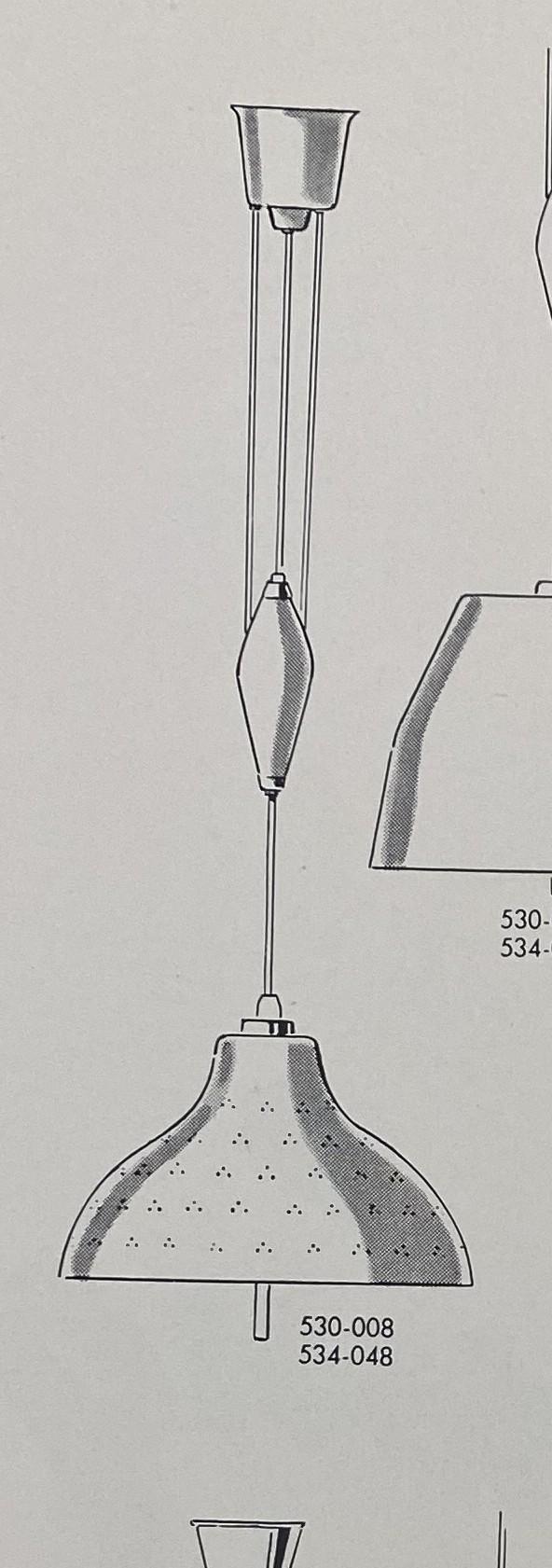 Bertil Brisborg, taklampa, modell "530-008", Nordiska Kompaniet, 1950-tal.