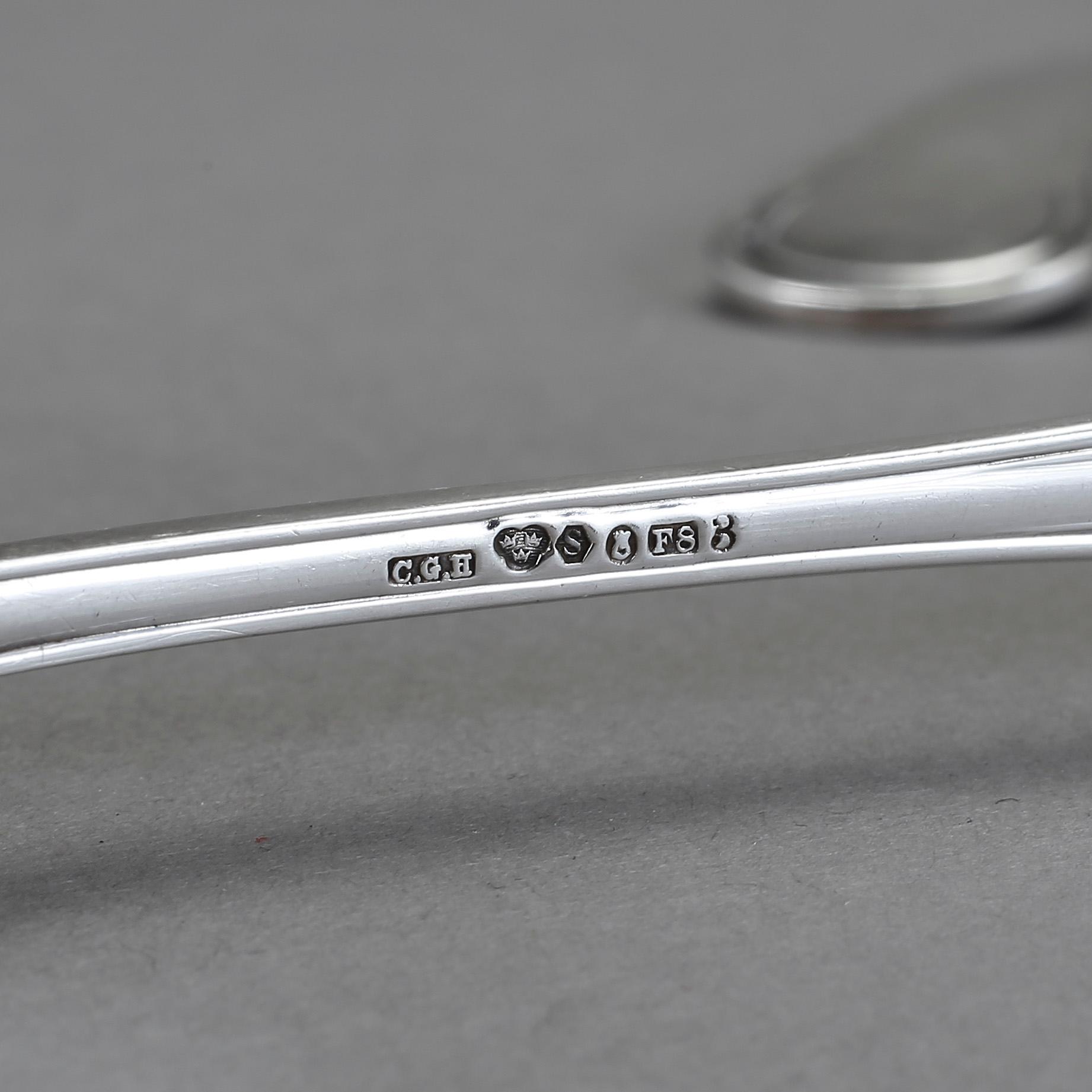 GAFFLAR, 8 + 6, silver, modell "Chippendale", CG Hallberg, Stockholm, 1930-tal. Vikt 461 g.
