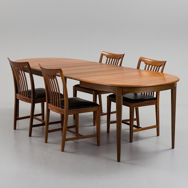 MATSALSBORD med STOLAR, fyra stycken, 1960-tal.