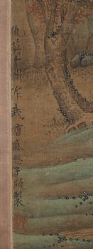 RULLMÅLNING, Qiu Yings (ca 1494-1552) efterföljd, Qingdynastin, troligen 17/1800-tal.