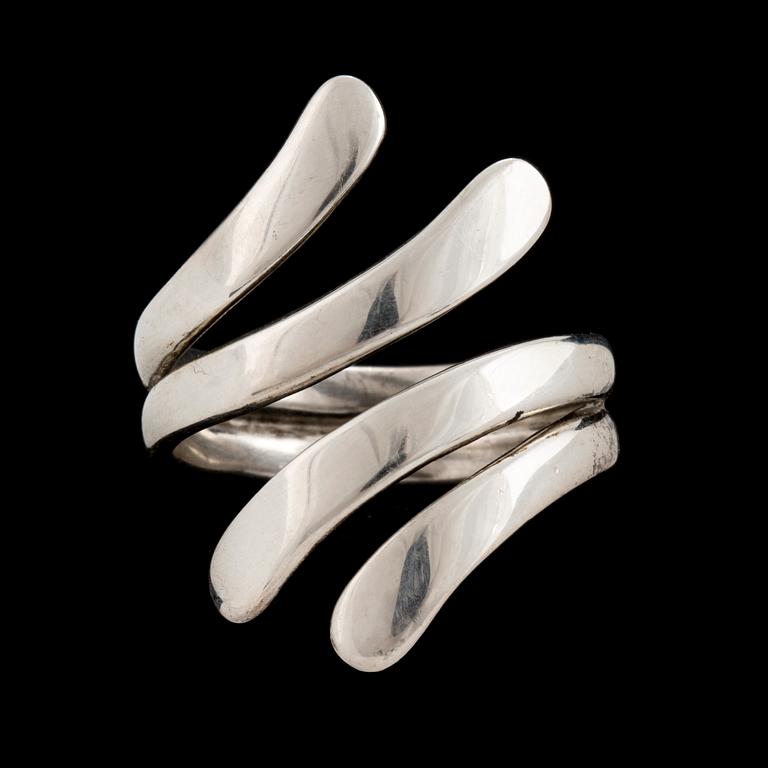 A sterling silver ring by Georg Jensen, after 1945.