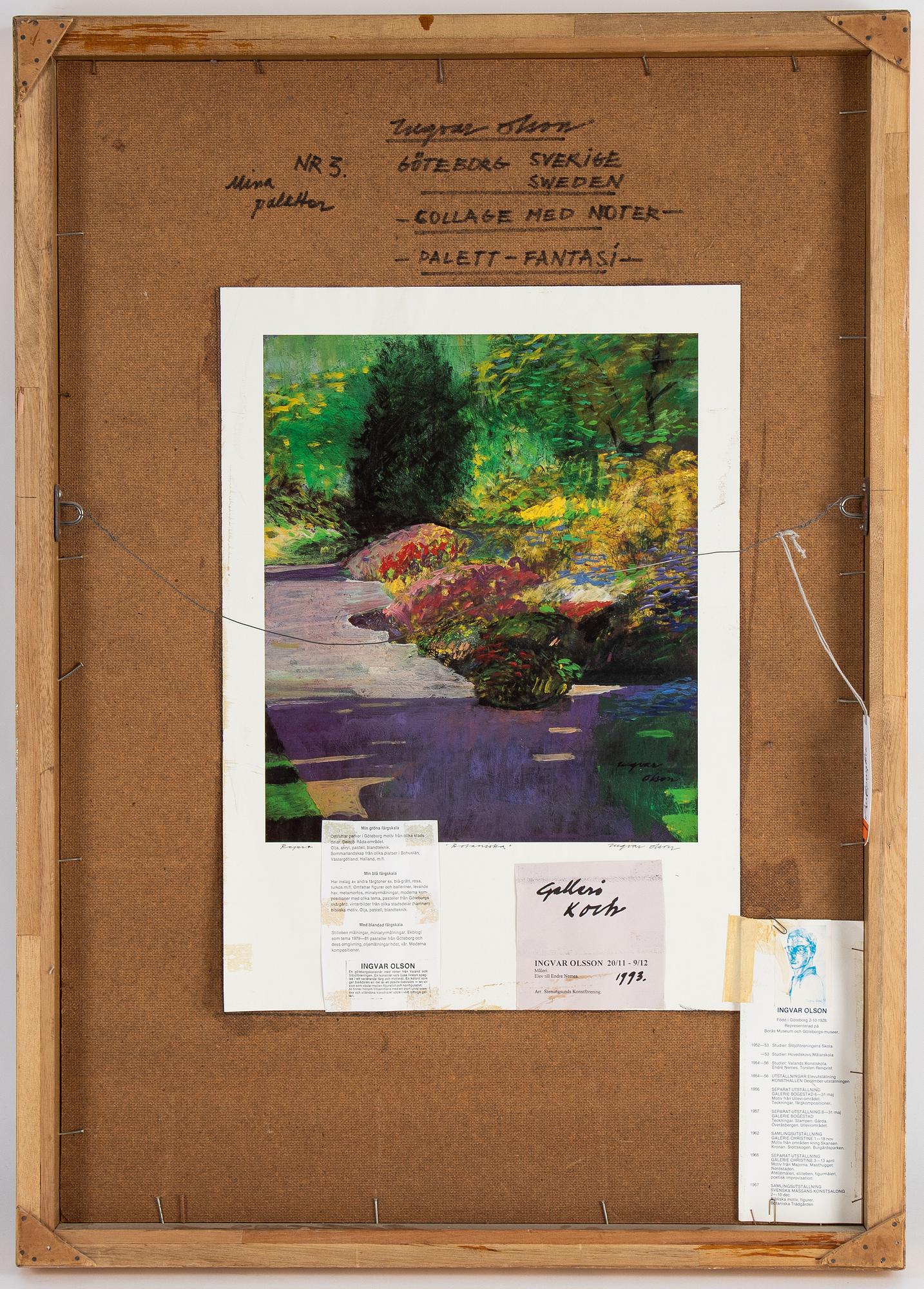 Ingvar Olson, mixed media/collage on panel, signed and dated 1997.