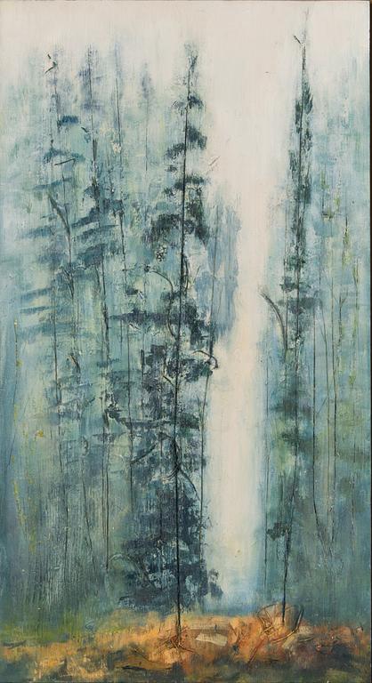 Marika Rosenius, acrylic and scratches on wood, signed.