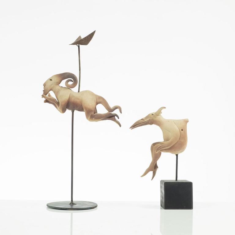 Bernt Törner, two stoneware sculptures.