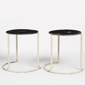 Alvar Aalto, a pair of entrance hall stools for the Paimio Sanatorium, executed by Aug. Louhen Rautasänkytehdas ja Valimo Oy, ca 1932.