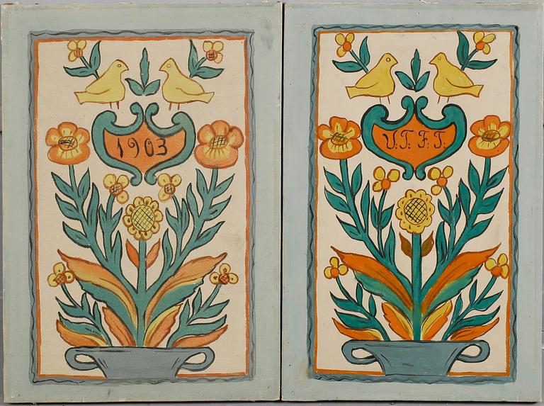 DALAMÅLNINGAR, 5 st, olja på duk, en daterad 1903.