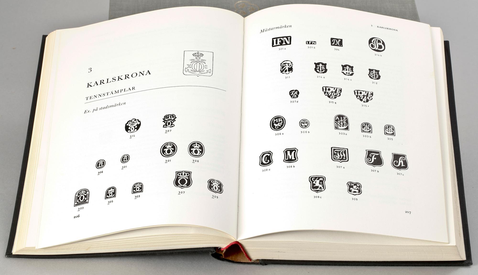 BÖCKER, 2 st, "Tenngjutare i Sverige" och "Svenskt silversmide 1520-1850".