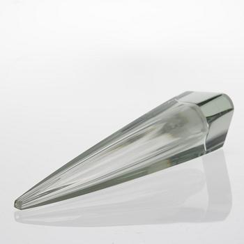 KAJ FRANCK, GLASS SCULPTURE. Obelisk. Signed K. Franck, Nuutajärvi Notsjö -58.