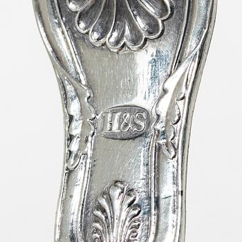 A set of Swedish silver cutlery, some with marks of JE Bäckström, Söderhamn 1872.