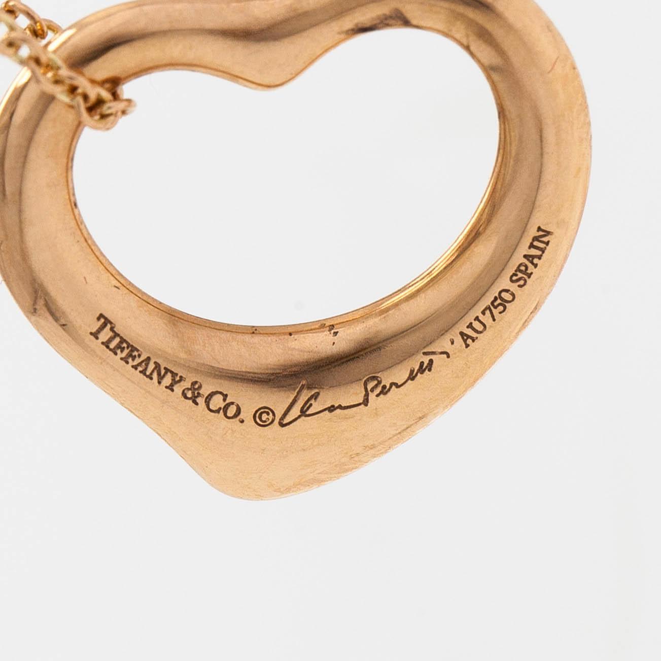 Tiffany & Co, Elsa Peretti, kaulakoru, "Open Heart", 18K ruusukultaa.