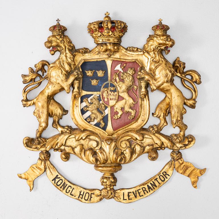 A sign, Kunglig Hovleverantör/Royal Court Supplier, early 20th century.