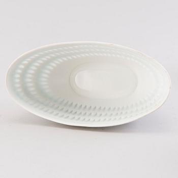FRIEDL HOLZER-KJELLBERG, A porcelain bowl and set of six coffee cups with saucers, signed  Arabia F.H.Kj. Finland.