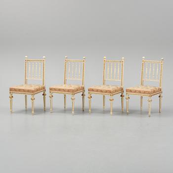 four gustavian style chairs from the second half of the 19th century.