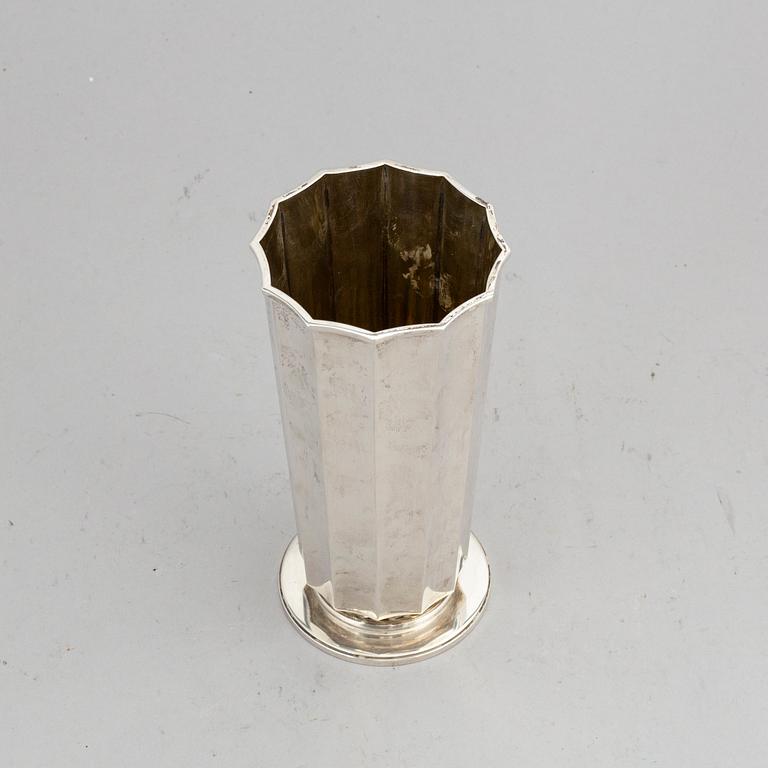 A silver Borgila vase.