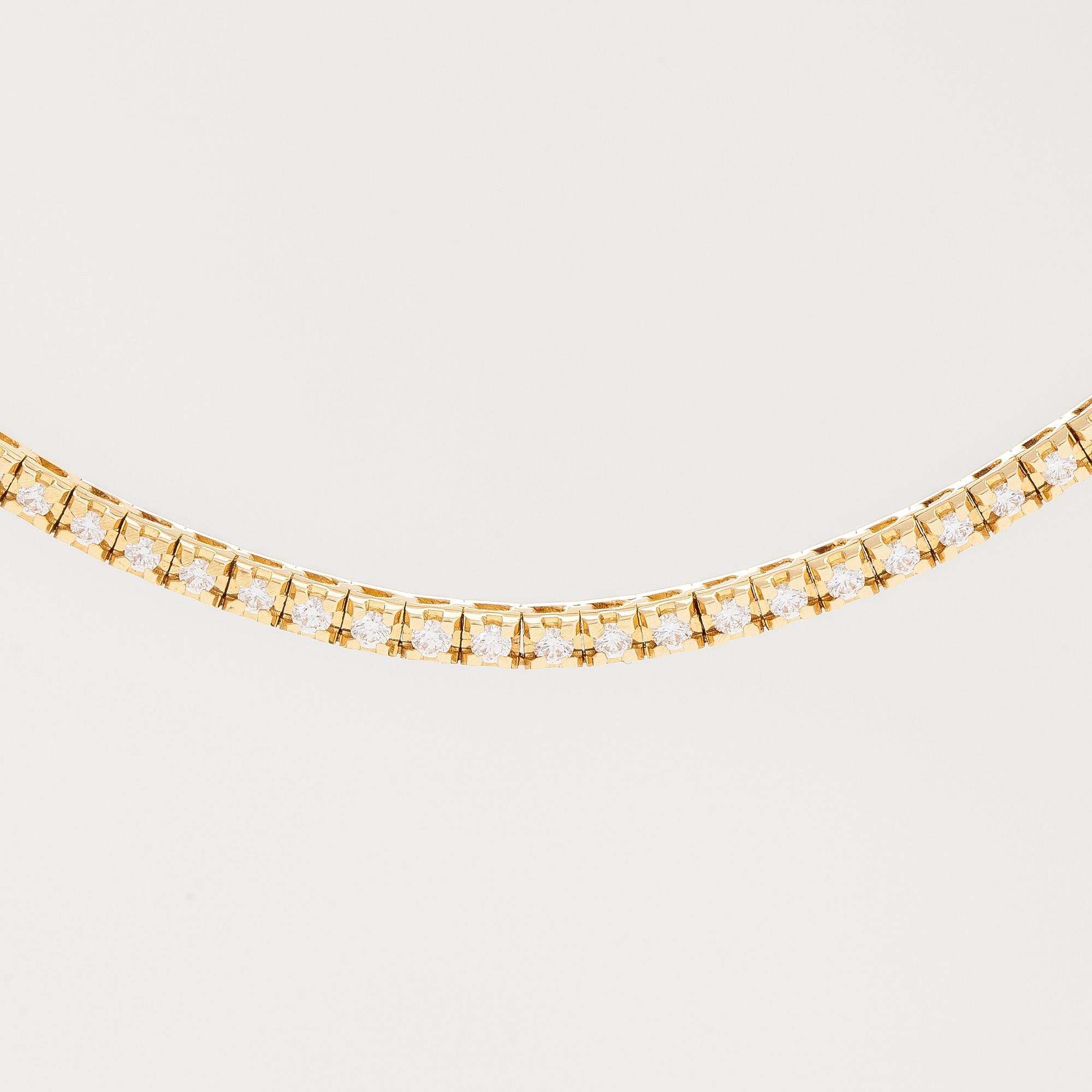 An 18K brilliant-cut diamond rivieré necklace. Corvino, Italy.