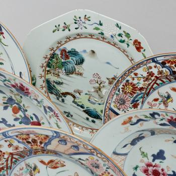 PARTI PORSLIN, 11 delar, Kina, 1700-tal.