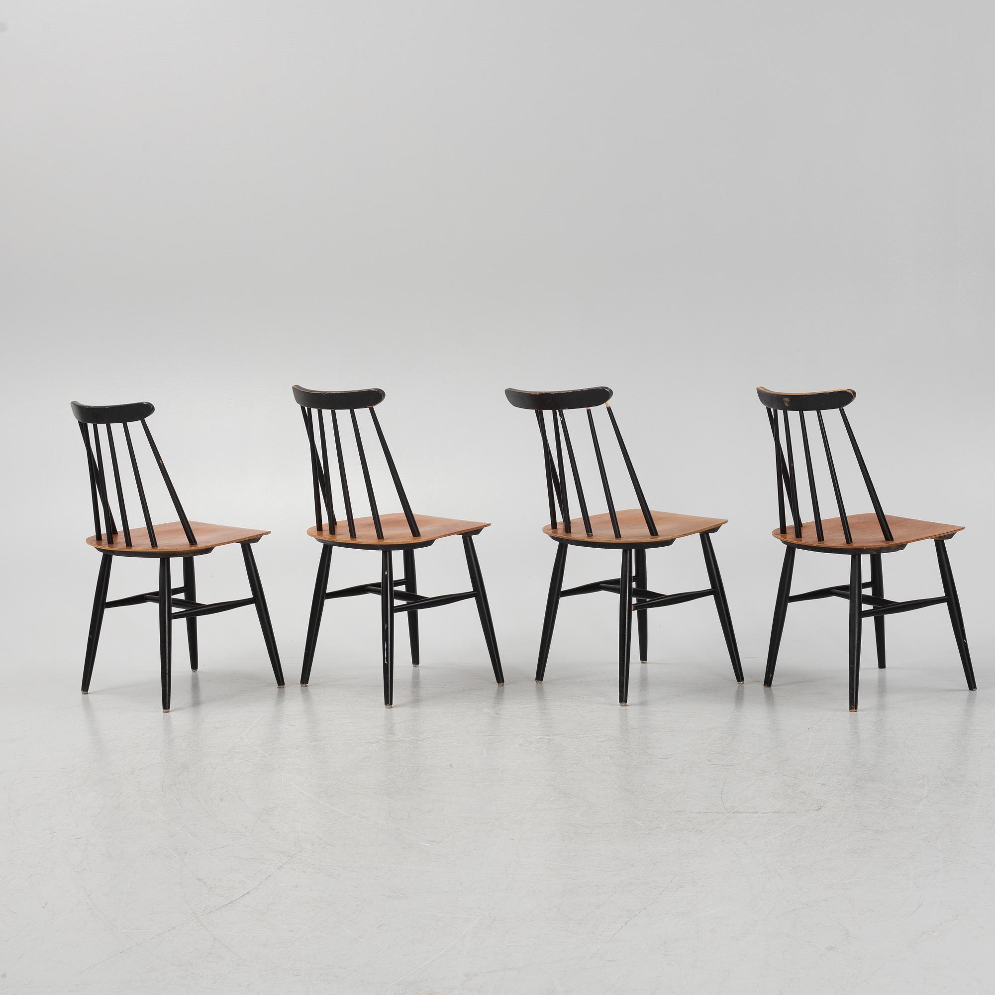 Ilmari Tapiovaara, a set of four 'Fanett' chairs, Edsbyverken, 1950's/60's.