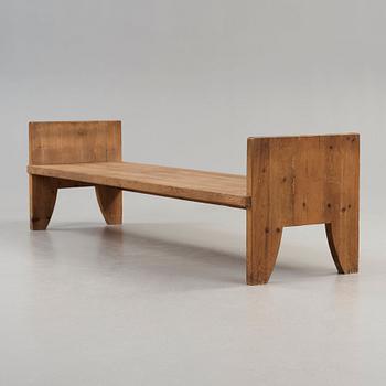 A stained pine daybed possibly by Axel Einar Hjorth, Nordiska Kompaniet, Sweden ca 1930.