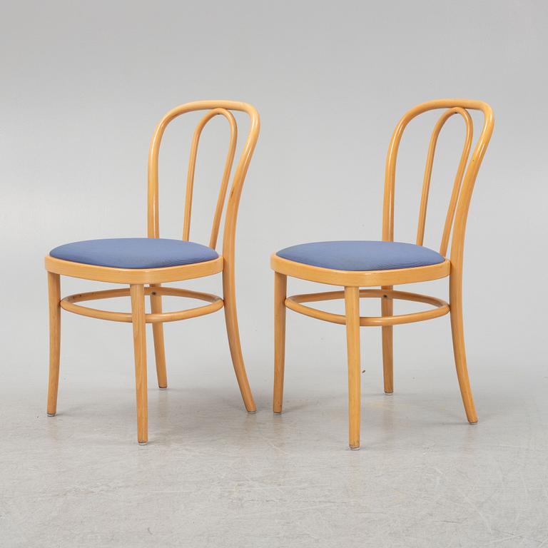 A set of eight beech wood 'Vienna' chairs from Gemla, end of the 20th Century.