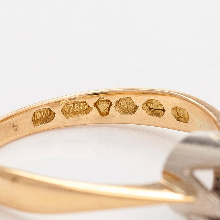 Ring, 18K guld, med briljantslipad diamant ca 1.75 ct, Westerback, Helsingfors 1930.