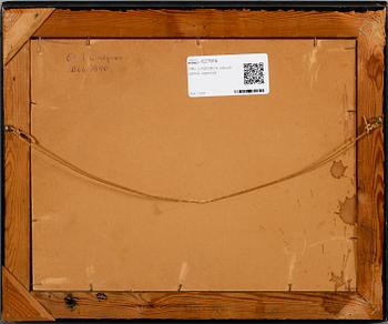 EMIL LINDGREN, olja på pannå, signerad.