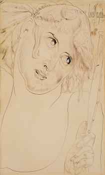 711. Ernst Josephson, Woman with a mirror.
