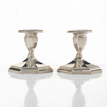 A pair of silver candelsticks, GAB, 1928.