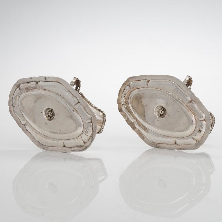 A pair of Boin-Taburet silver sauceboats, Paris 1870s-90s.