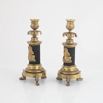 Candlesticks, a pair, 19th century.