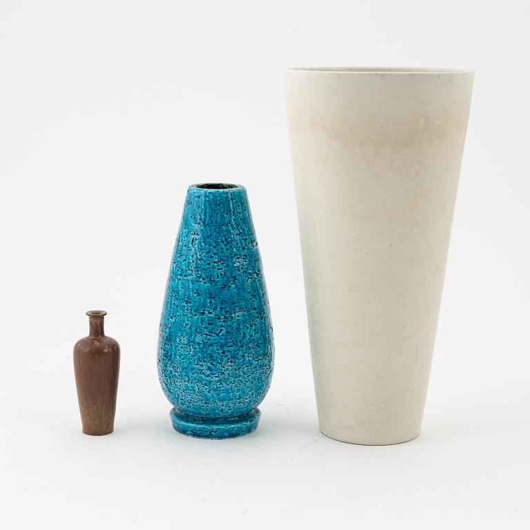 Gunnar Nylund, three stoneware vases, Rörstrand, Sweden.