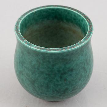 Wilhelm Kåge, a set of five 'Argenta' stoneware bowls, an ashtray and a vase, Gustavsberg.