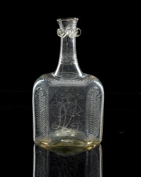 A Swedish bottle, 18th Century, presumably Skånska Glasbruket.