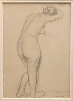 pencil drawing, signed and dated 1927, with 1928 dated dedication.