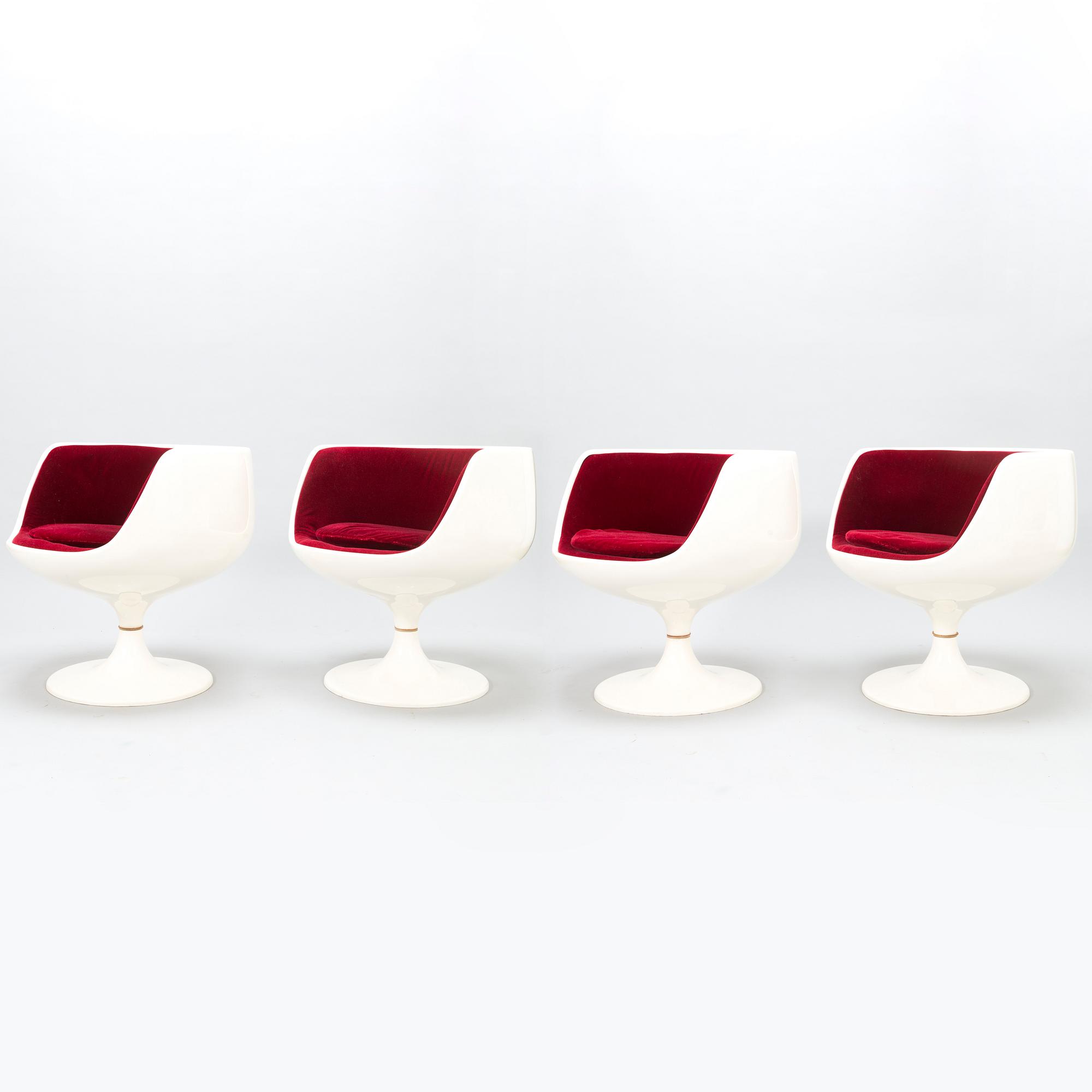 EERO AARNIO, a set of four 'Cognac' chairs by Artekno for Asko Oy.
