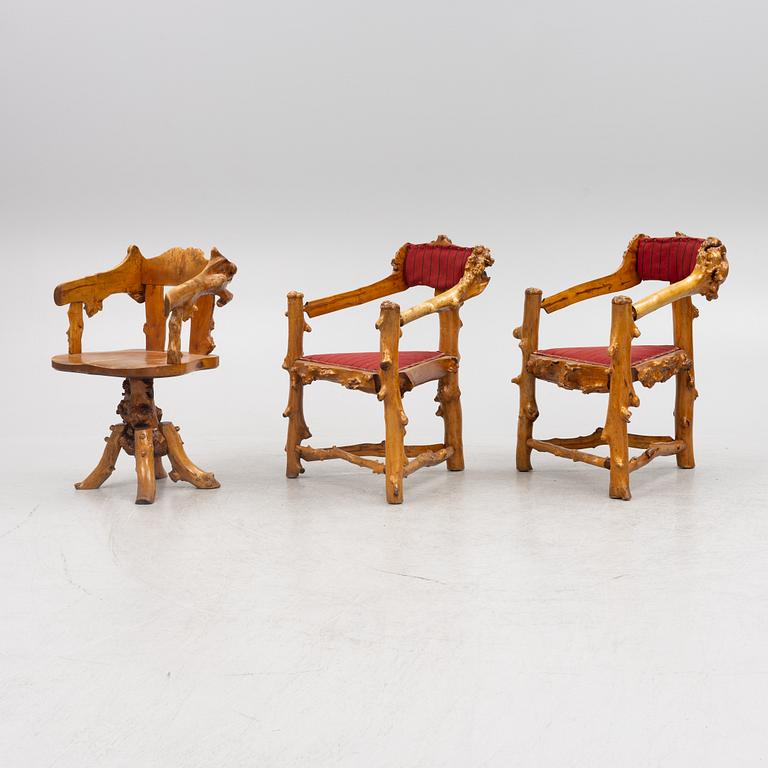 Furniture set, bentwood, 6 pieces, first half of the 20th century.