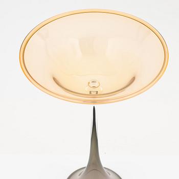 Wilke Adolfsson, a glass goblet, Sweden, dated -84.