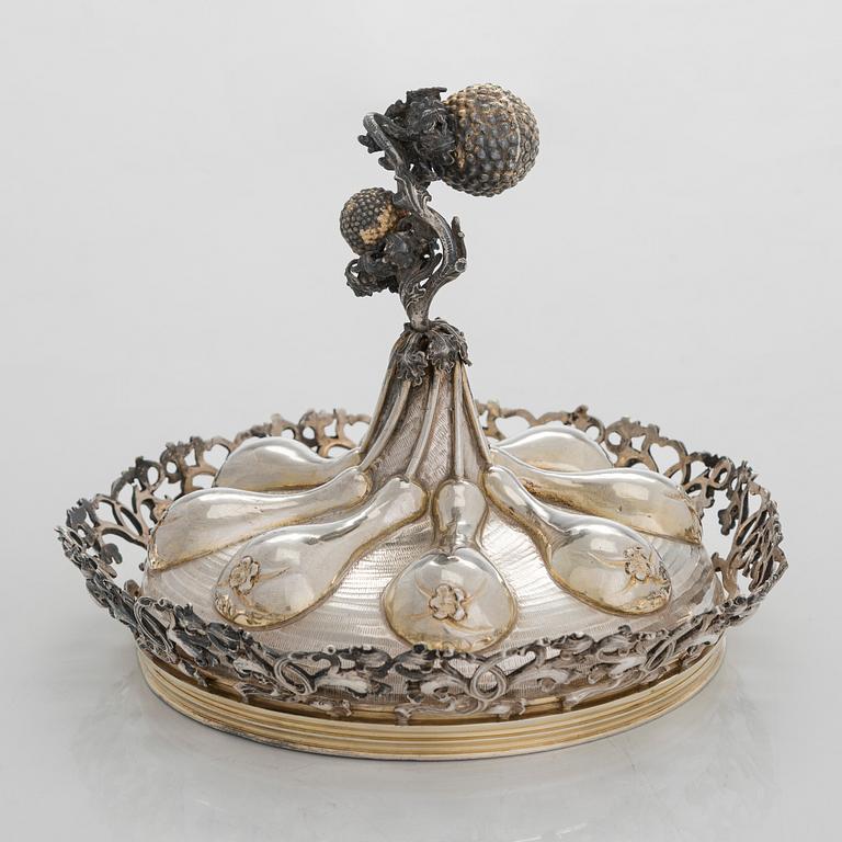 An early 20th-century parcel-gilt silver standing cup, maker's mark presumably Ludwig Neresheimer & Co, Hanau, Germany.