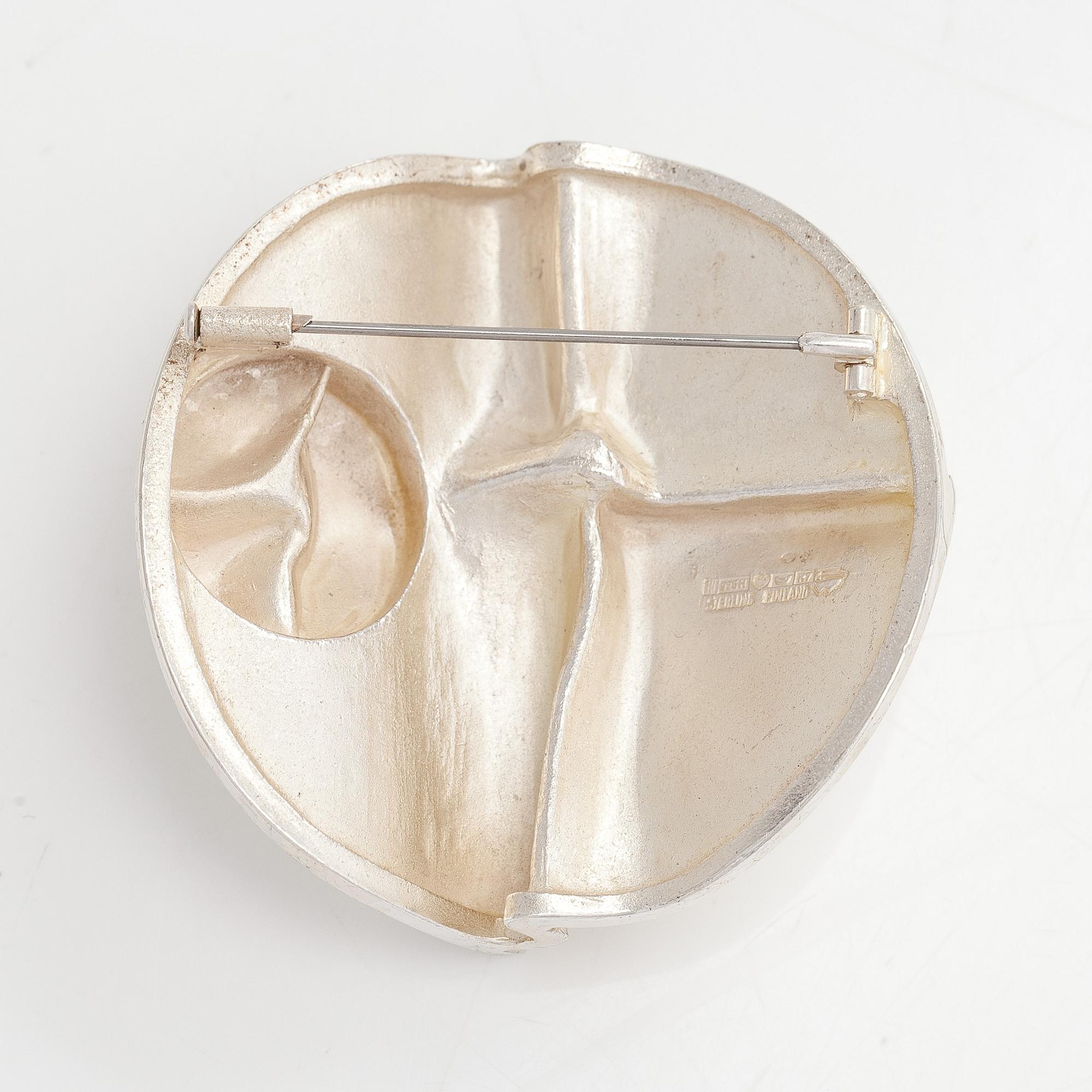 Björn Weckström, a sterling silver brooch 'Vela' for Lapponia 1970.