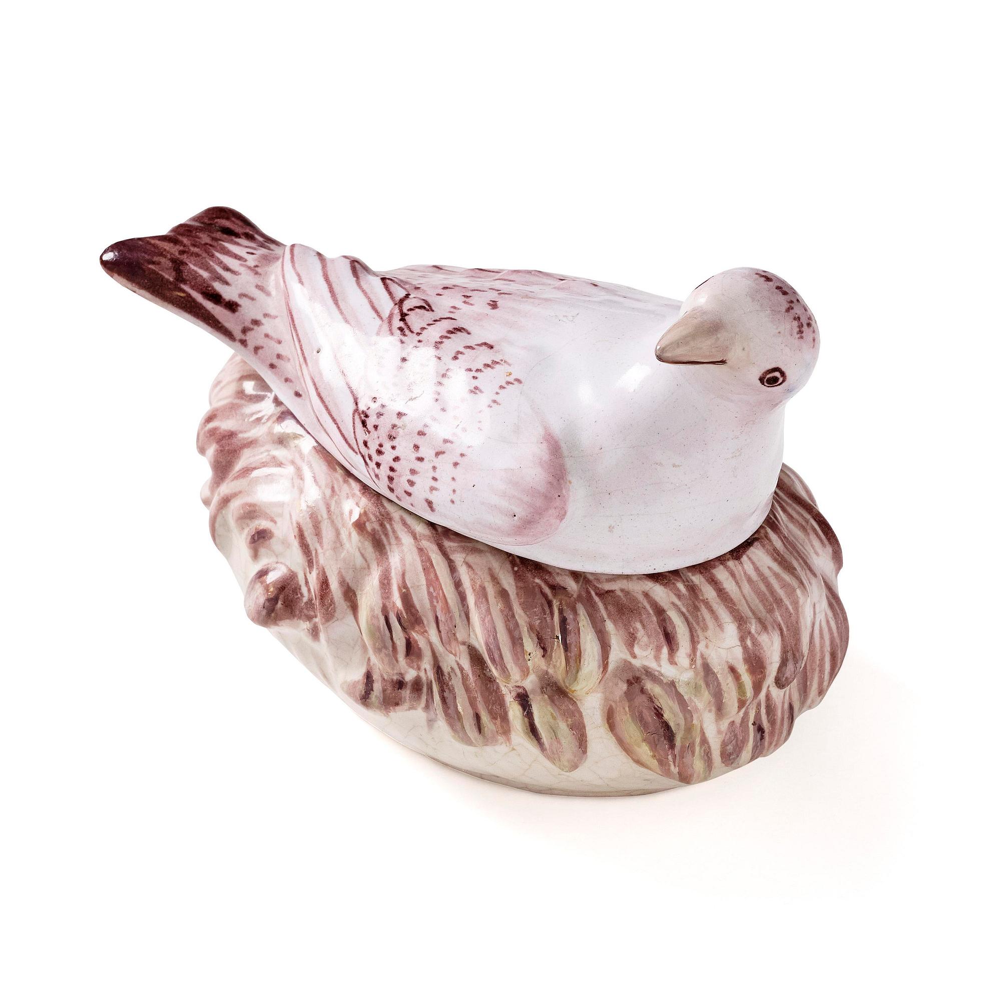 A Swedish Marieberg faience butter tureen, 18th century.