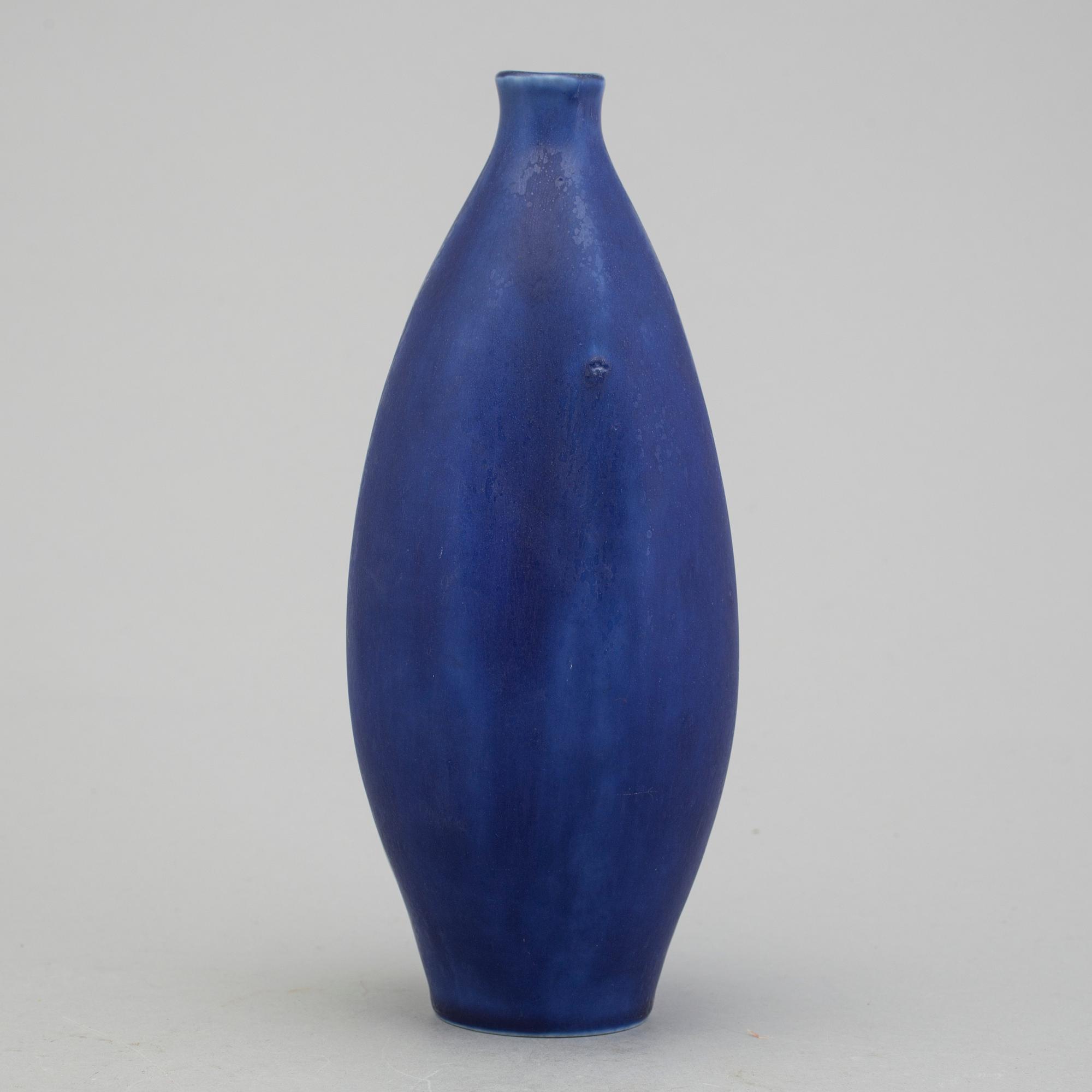 A blue vase by Carl Harry Stålhane for Rörstrand.