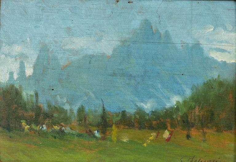 Enrico Felisari, Landscape Views, a pair.