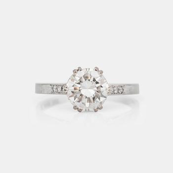 692. A brilliant-cut, 1.50 ct, circa H/VVS, ring.