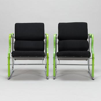 Yrjö Kukkapuro, a pair of 1980's 'Experiment' armchairs for Avarte.