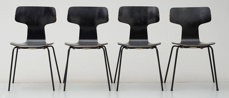 STOLAR, 4 st, "Modell 3103", Arne Jacobsen, Fritz Hansen, 1960/70-tal.